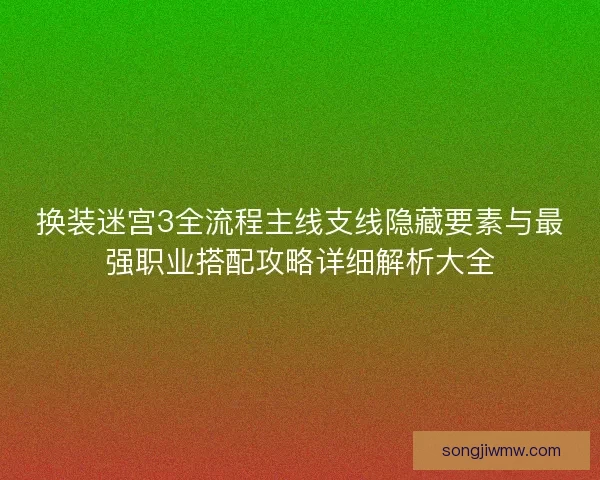 换装迷宫3全流程主线支线隐藏要素与最强职业搭配攻略详细解析大全