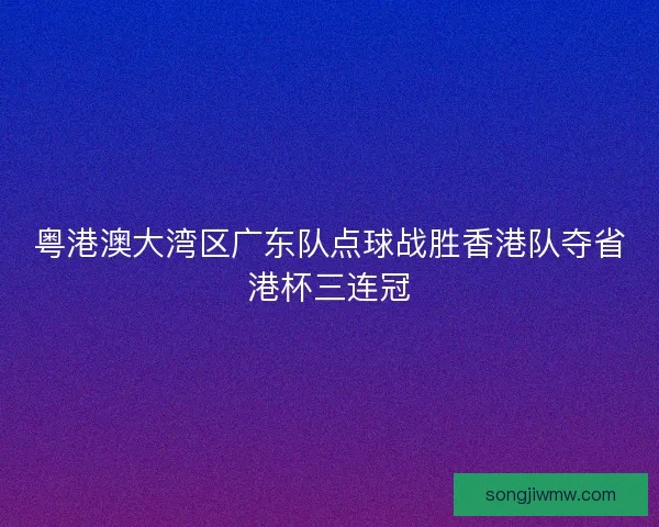 粤港澳大湾区广东队点球战胜香港队夺省港杯三连冠